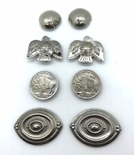 Four Sets of Vintage Southwestern Style Metal Cuff Button Covers picture