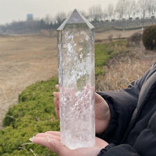 3.27LB top natural clear quartz obelisk crystal point wand healing MXA5259 picture