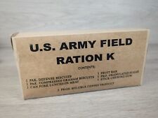 WW2 1940s Unopened U.S. Army Boxed Field Ration K Biscuits Gum Pork Sugar Bar picture