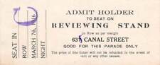 1916 MARDI GRAS Reviewing Stand PARADE TICKET  Canal St New Orleans picture