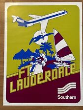 Vintage Original Southern Airlines Ft Lauderdale Dc-9 Poster 70s picture