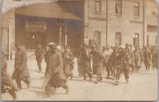 c1910s WWI Photo RPPC Postcard German Soldiers with Prisoners / Street Scene picture