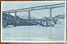Shasta Lake, California RPPC Real Photo Postcard Old & New Pit River Bridges picture