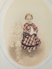 Little Girl & Cast Iron Chair Antique Photograph Pollock Baltimore 19th Century picture
