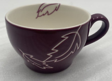 2007 Starbucks Coffee Mug Autumn Fall Leaves Plum Purple White Cup picture