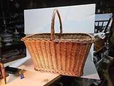 Vintage wicker Gathering basket with handle   20
