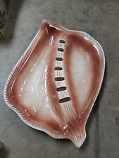 Vintage Large Coffee Table Ashtray Brown Leaf Shape  Looks like Lungs as well picture