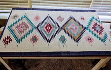 Vintage Zapotec Rug Hand Woven Oaxaca Mexican 64 X 28 Purchased In 1990 Pastel  picture