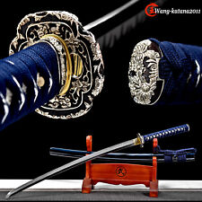 40'' Navy Blue Katana Clay Tempered T10 Hadori Polish Japanese Samurai Sword New picture