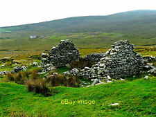Photo 6x4 Achill Island - Deserted Village - Cottage Ruins &  a Habitable Cotta picture
