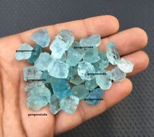 25 Pieces Natural Blue Aquamarine Raw Size 13-15 MM Aquamarine Rough Stone Bulk picture