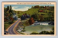 Charleston WV-West Virginia, Falls Mill, Creek, Road, Vintage Postcard picture