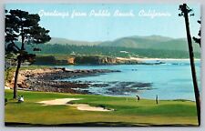 Spectacular 18th at Pebble Beach Monterey Peninsula California VTG Postcard-Nice picture