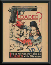 WWII Anti- VD Propaganda Poster Reprint On Original Period Paper *P220 picture