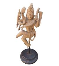 Vintage Old Antique Sandalwood Handcrafted Wooden Lord Shiva Statue Table Top picture