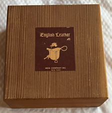 Vtg English Leather Gift Set EMPTY Wood BOX ONLY Dove Tailed Corners USA READ picture