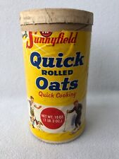 Vintage Sunnyfield Quick Oats Cardboard Container Different Design on Each Side picture