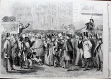Engraving CROWD AT BALTIMORE WAITING FOR MR. LINCOLN Thomas Nast  March 23,1861  picture