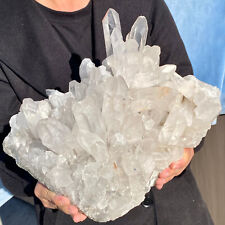 18.4LB Natural White Clear Quartz Crystal Cluster Rough Healing Specimen. picture