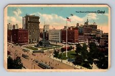 Cleveland OH-Ohio, Aerial The Heart Of City, Antique, Vintage Souvenir Postcard picture