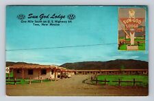 Taos NM-New Mexico, Sun God Lodge, Advertising, Antique Vintage Postcard picture