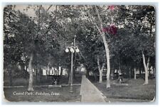 c1910's Central Park Pathways Lights Groves Views Audubon Iowa Antique Postcard picture