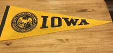 Iowa Hawkeyes Pennant 30” VTG 1960s-1970s picture