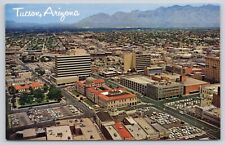 Downtown Tucson Arizona AZ Santa Catalina Mountains Aerial View Vintage Postcard picture