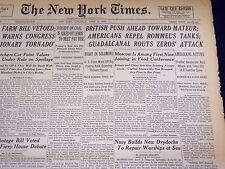 1943 APRIL 3 NEW YORK TIMES - GUADALCANAL ROUTS ZEROS' ATTACKS - NT 1744 picture