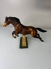 Vintage 1970’s Breyer 300 Jumping Horse With Stone Wall Brown Matte picture