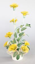 Vintage Italian Tole Yellow Flower Pot Floral Arrangement Centerpiece c. 1950 picture