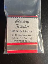 20 STRIKE MATCHBOOK - BOWERY TAVERN - INDIANAPOLIS - UNSTRUCK picture