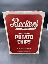 Vintage H.P. Becker Quality Potato Chips Box Norwalk Ohio VG  picture