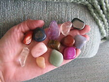 NEW GENUINE CRYSTAL HEALING STONE SET OF 12 GEMSTONES W/FREE MINI CRYSTAL POINT picture