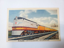 Postcard Milwaukee Road Hiawatha #2 Streamliner Train Locomotive Vintage Card picture