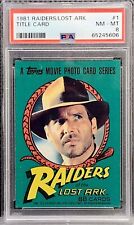 1981 Topps Raiders of the Lost Ark #1 INDIANA JONES - PSA 8 NM-MT - TITLE CARD picture