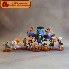 Anime One Piece Halloween Pumpkin Luffy Zoro Nami 9Pcs Figure Stature Toy Gift picture