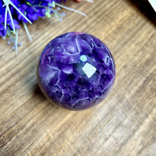 84mm Natural Dream Chevron Amethyst Quartz Crystal Sphere Ball Healing 825g 29th picture
