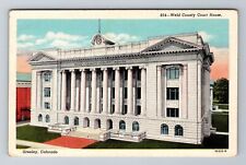 Greeley CO-Colorado, Weld County Court House, Clock, Antique Vintage Postcard picture