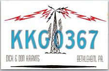 QSL Radio Card Bethlehem Pennsylvania KKG0367 Radio Station Postcard picture