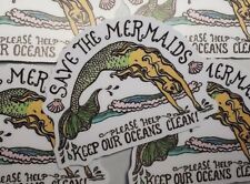 Environmental Stickers SAVE THE MERMAIDS 5 PACK LOT SHIPS  WORLDWIDE 🌐  picture