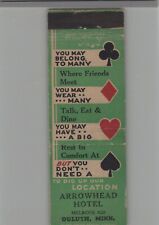 Matchbook Cover Arrowhead Hotel Duluth, MN picture