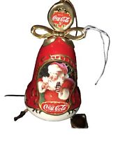 Coca-Cola 2001 Bradford Edition Santa Red Christmas Ceramic Bell picture