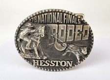 Vintage 1978 NFR National Finals Rodeo -Western Belt Buckle -Rare Silver Edition picture