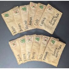 Primitive Fabric Letters to Santa Lot of 12 Letters Rustic Tan 5.5in x 4.25in picture
