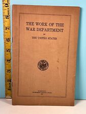 🔥1924 The Work of The War Department The United States Booklet🔥 picture