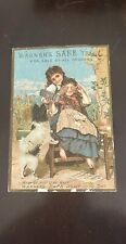 Advertising Trade Card Warner’s Yeast Black & White DOG Girl, Old Woman picture