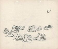 1945 WALTER LANTZ THE ENEMY BACTERIA ORIGINAL ANIMATION ART PAGE DRAWING BLOBS picture