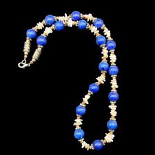 VINTAGE AFGHANISTAN LAPIS NATURAL STONE NECKLACE picture