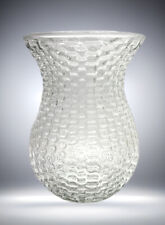 Dimpled Clear Glass Hour Shaped Vase picture